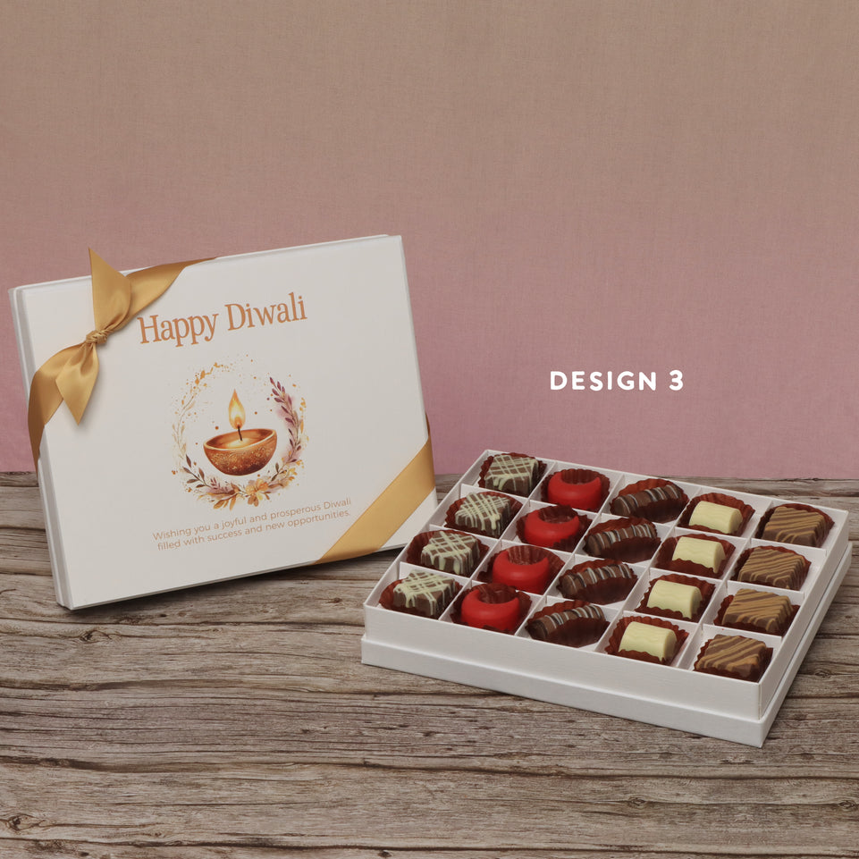 Happy diwali floral candle designed premium chocolate 20P hard box
