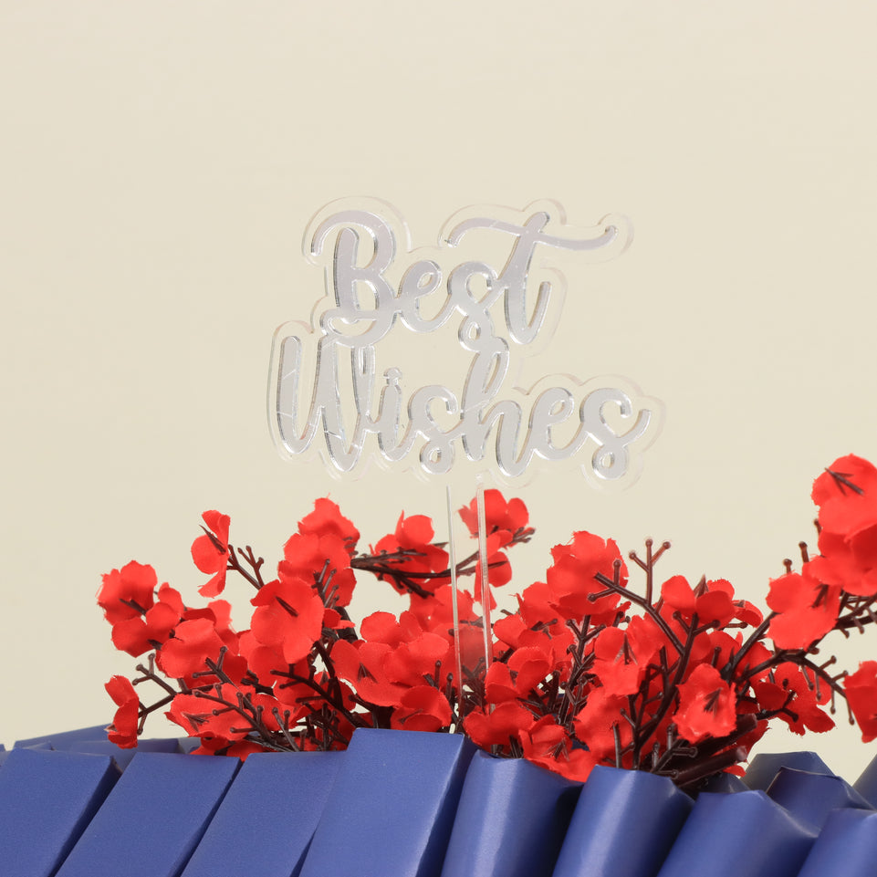 Best wishes orchid decorated chocolate medium leather tray