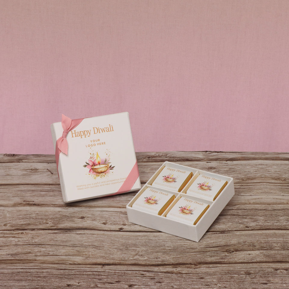 Set of 15 Corporate customized floral candle lights designed premium chocolate 4P hard box