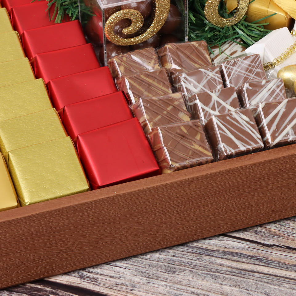 Christmas joy acrylic decorated chocolate medium leather tray