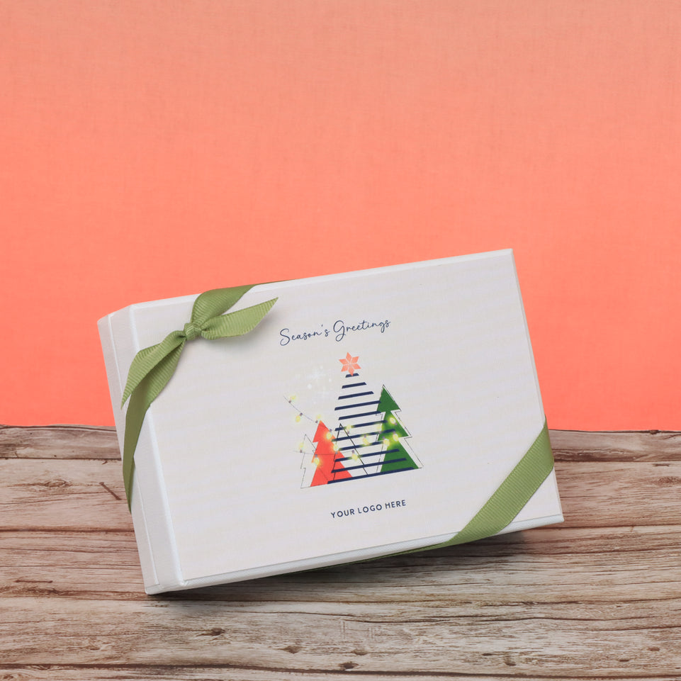 Set of 8 corporate customized season's greetings designed premium chocolate 6p hard box