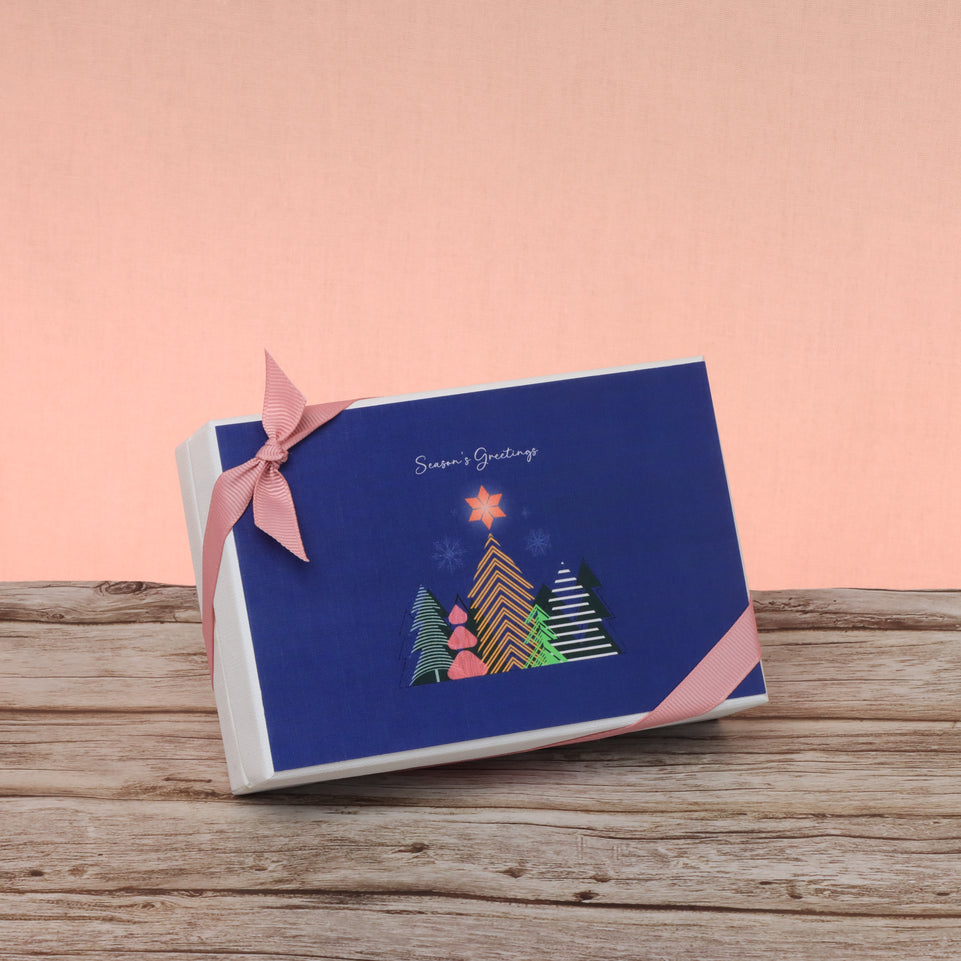 Set of 8 season's greeting designed premium chocolate 6p hard box