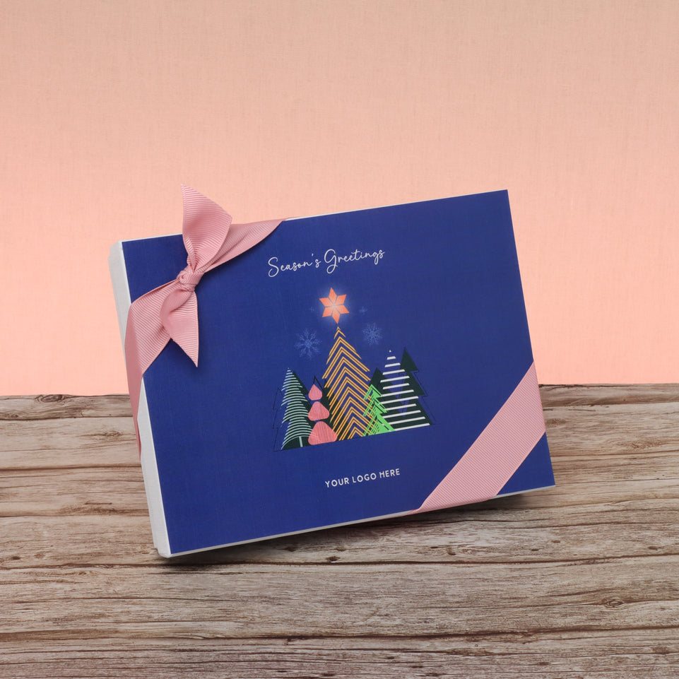 Set of 5 corporate customized season's greetings designed premium chocolate 12p hard box