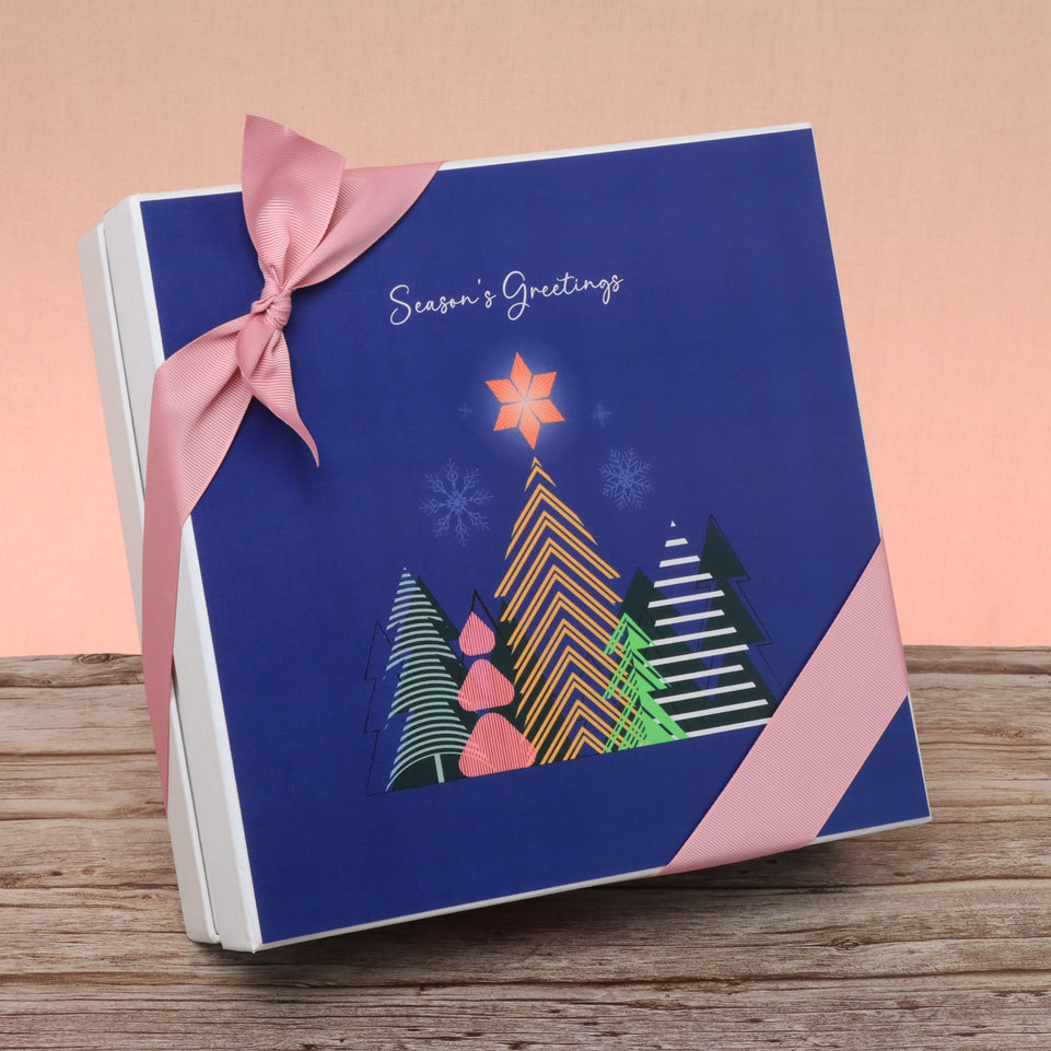 Season's greeting designed premium chocolate 2-layer hard box