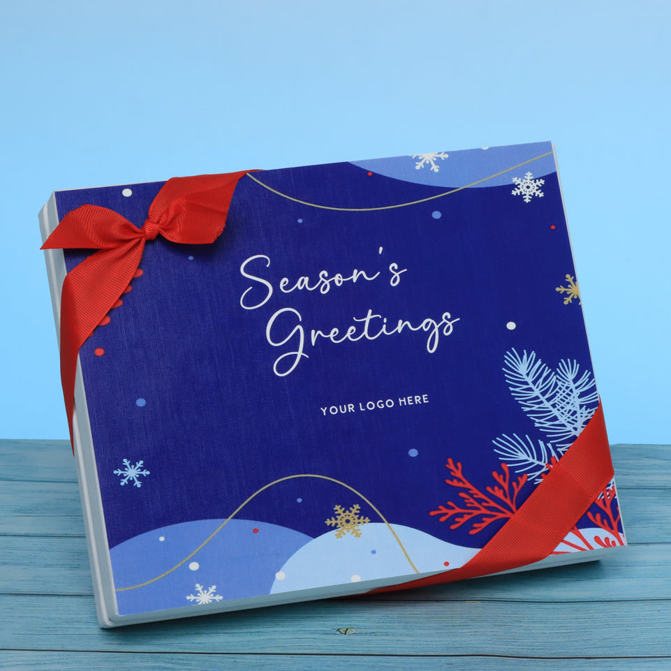 Set of 3 corporate customized season's greetings designed premium chocolate 20p hard box