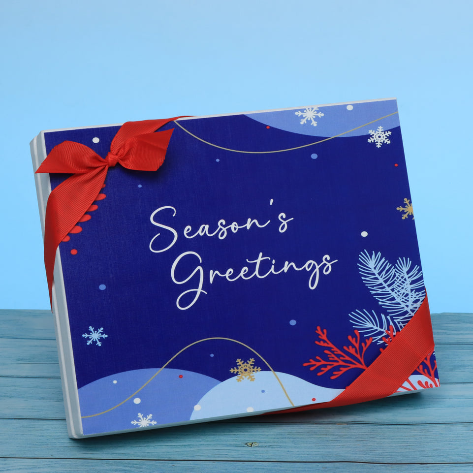 Season's greetings designed premium chocolate 20p hard box