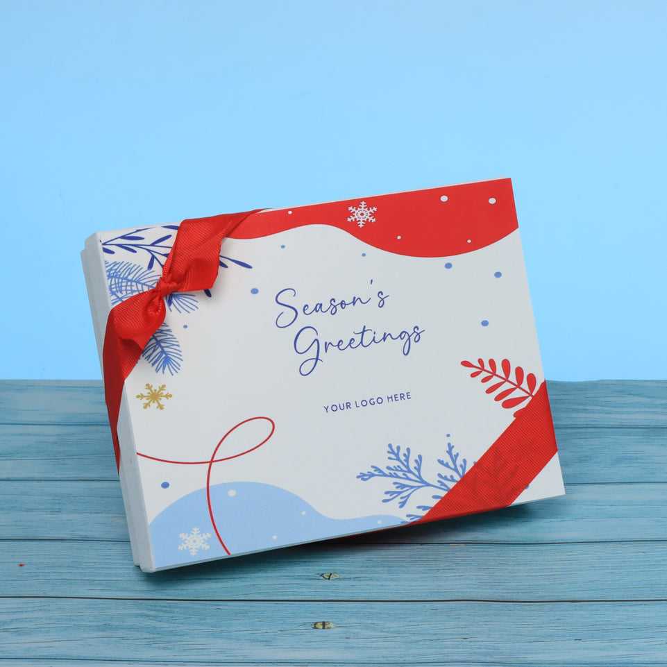 Set of 5 corporate customized season's greetings designed premium chocolate 12p hard box