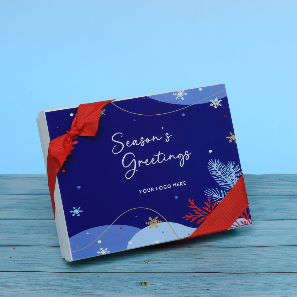 Set of 5 corporate customized season's greetings designed premium chocolate 12p hard box