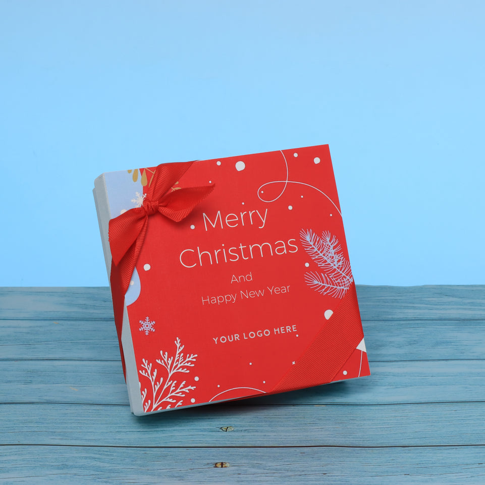 Set of 5 corporate customized merry christmas designed premium chocolate 9p hard box