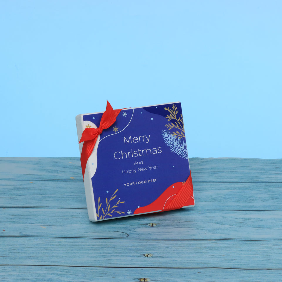 Set of 15 corporate customized merry christmas designed premium chocolate 4P hard box