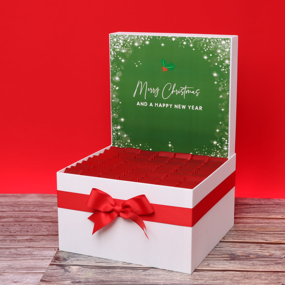 Merry christmas & happy new year designed premium chocolate extra large hamper