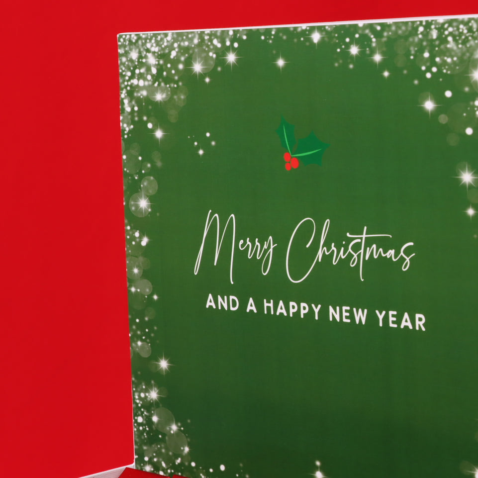 Merry christmas & happy new year designed premium chocolate extra large hamper