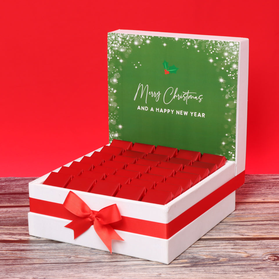 Merry christmas & happy new year designed premium chocolate large hamper