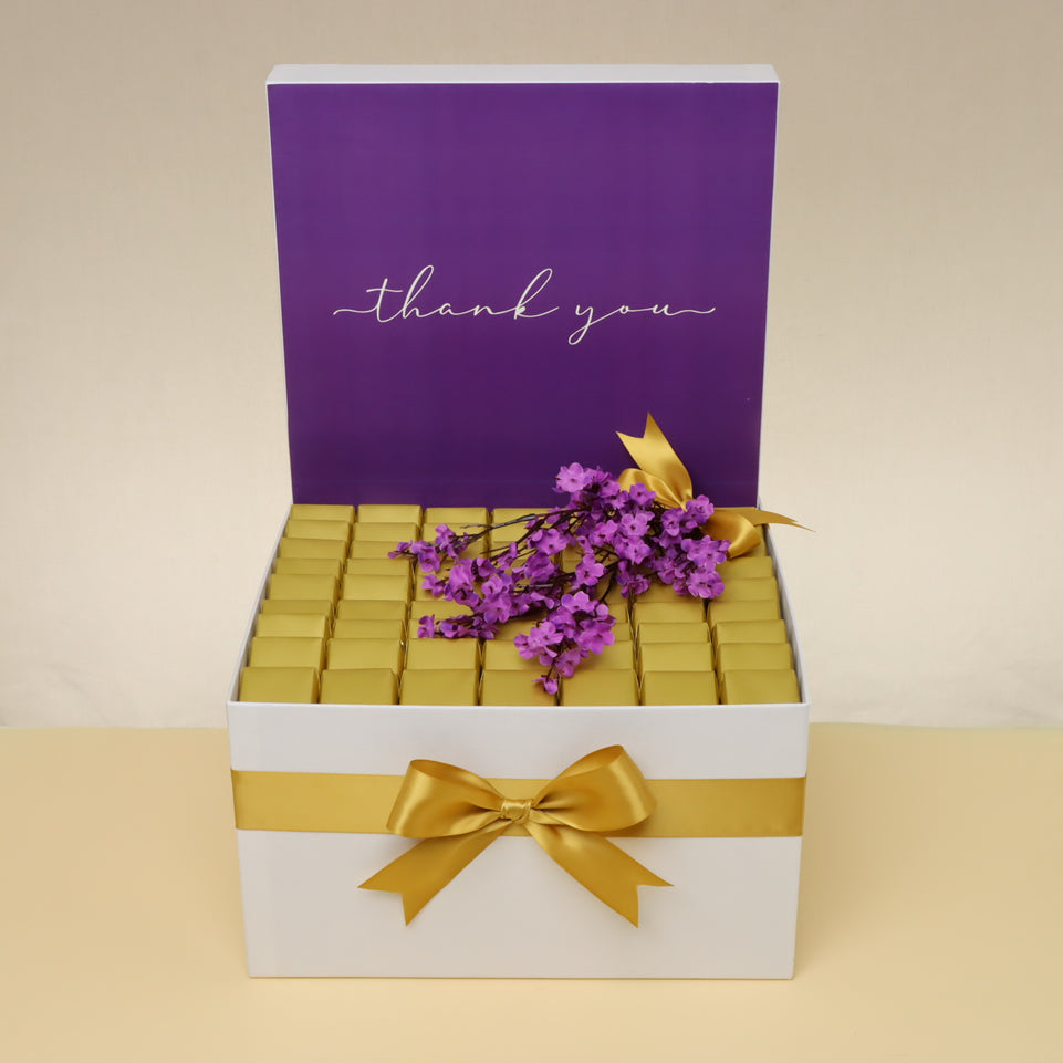 Thank you designed flower decorated premium chocolate extra large hamper