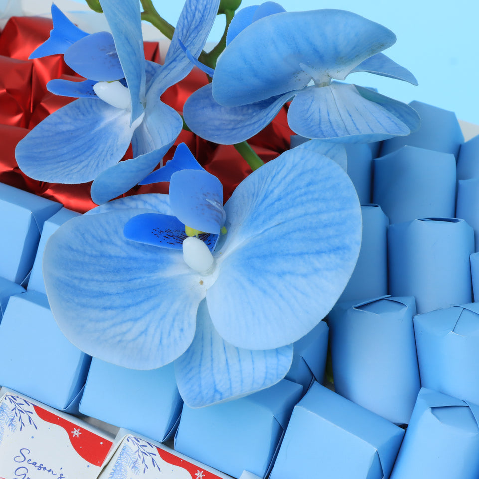 Season's greeting designed premium chocolate medium leather tray