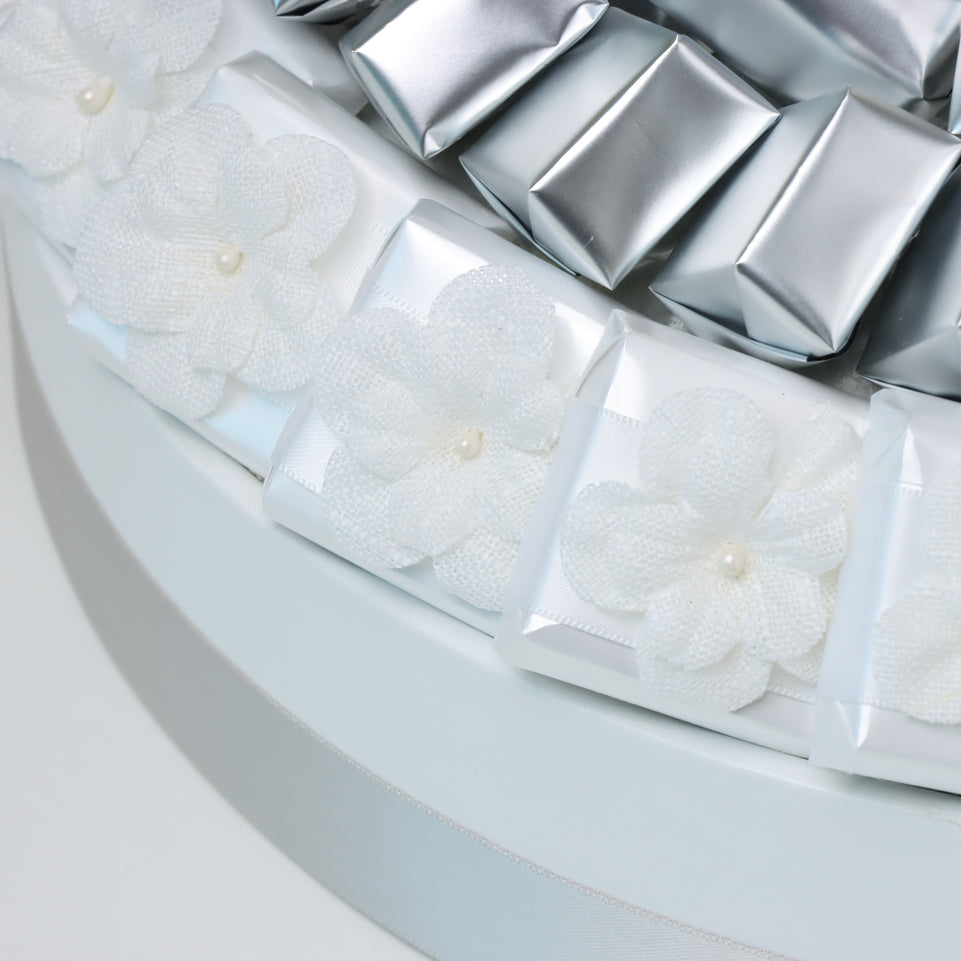 Bridal leather round gift tray