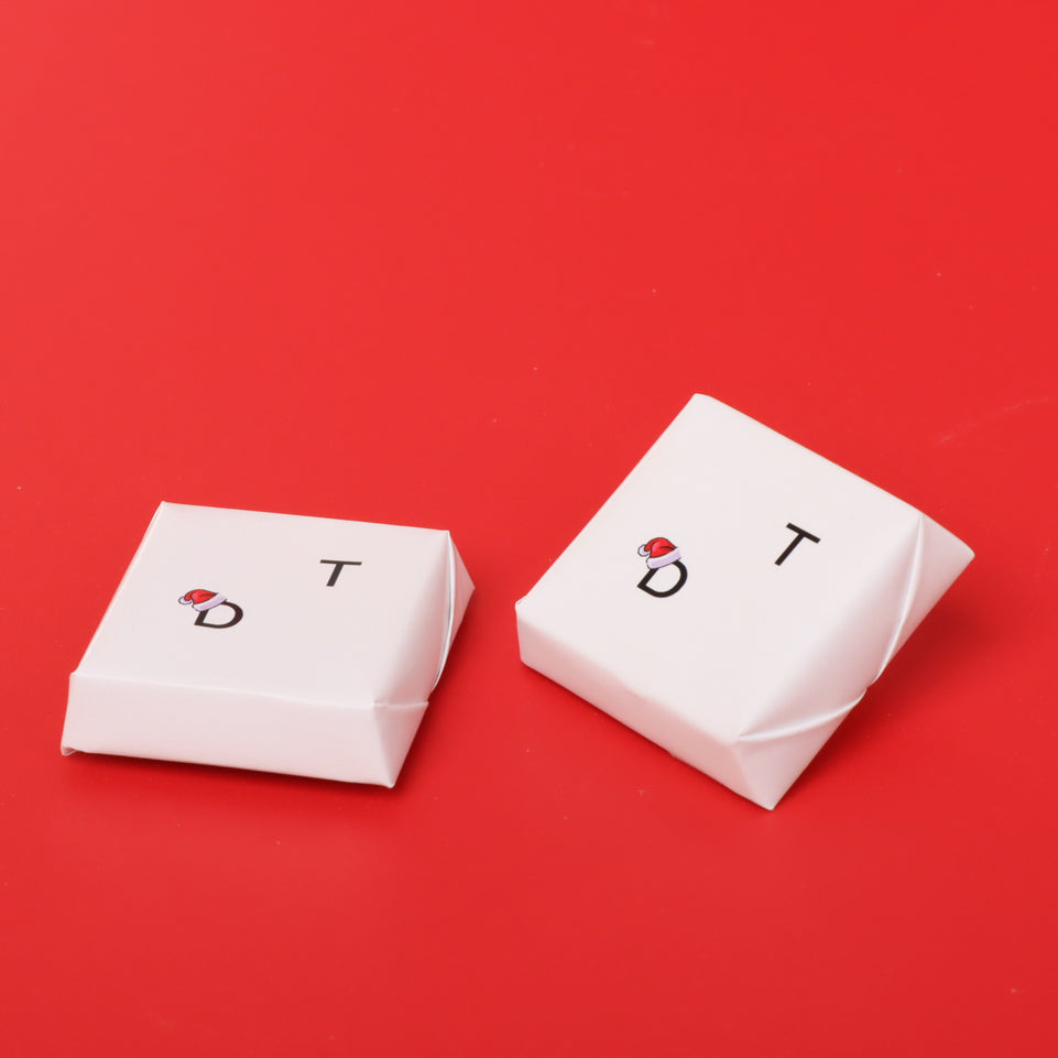 Set of 8 Corporate branded 6-piece premium chocolate hard box with ribbon