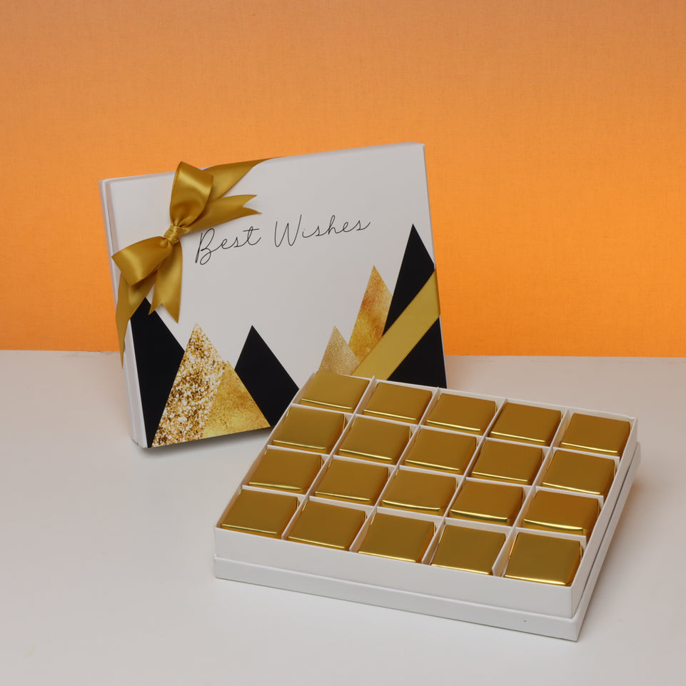 Best wishes geometric 20p premium chocolate hard box