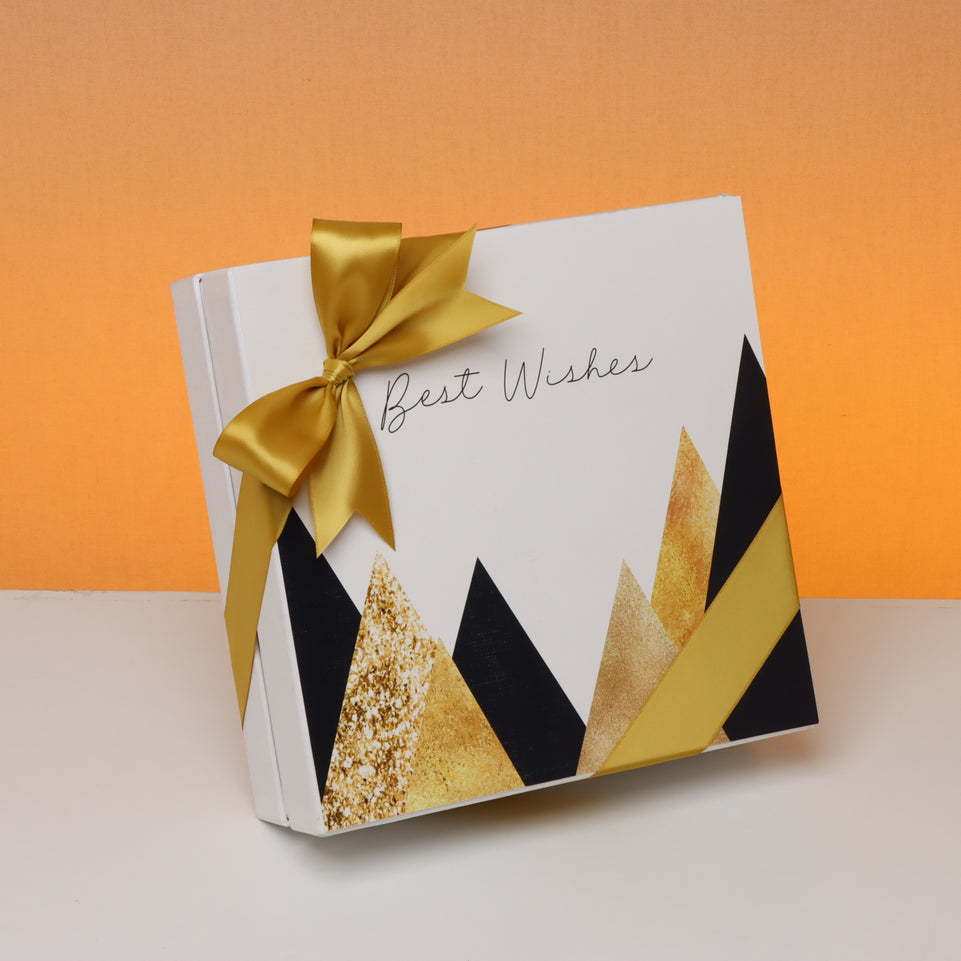 Best wishes geometric designed 50p premium chocolate hard box