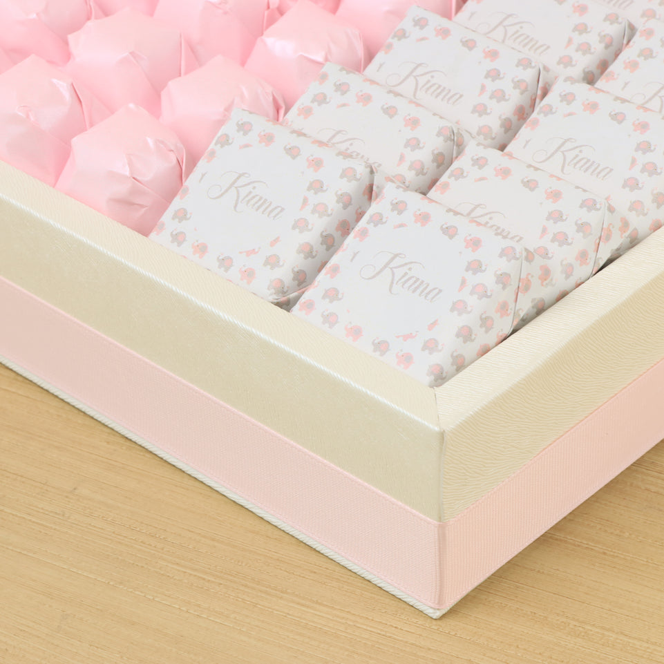 Baby personalized elephant designed premium chocolate medium leather tray