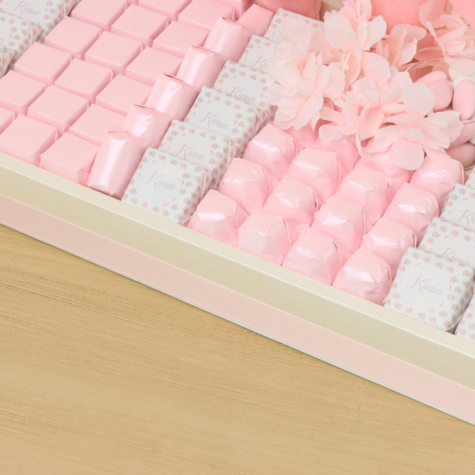 Baby personalized elephant designed premium chocolate medium leather tray