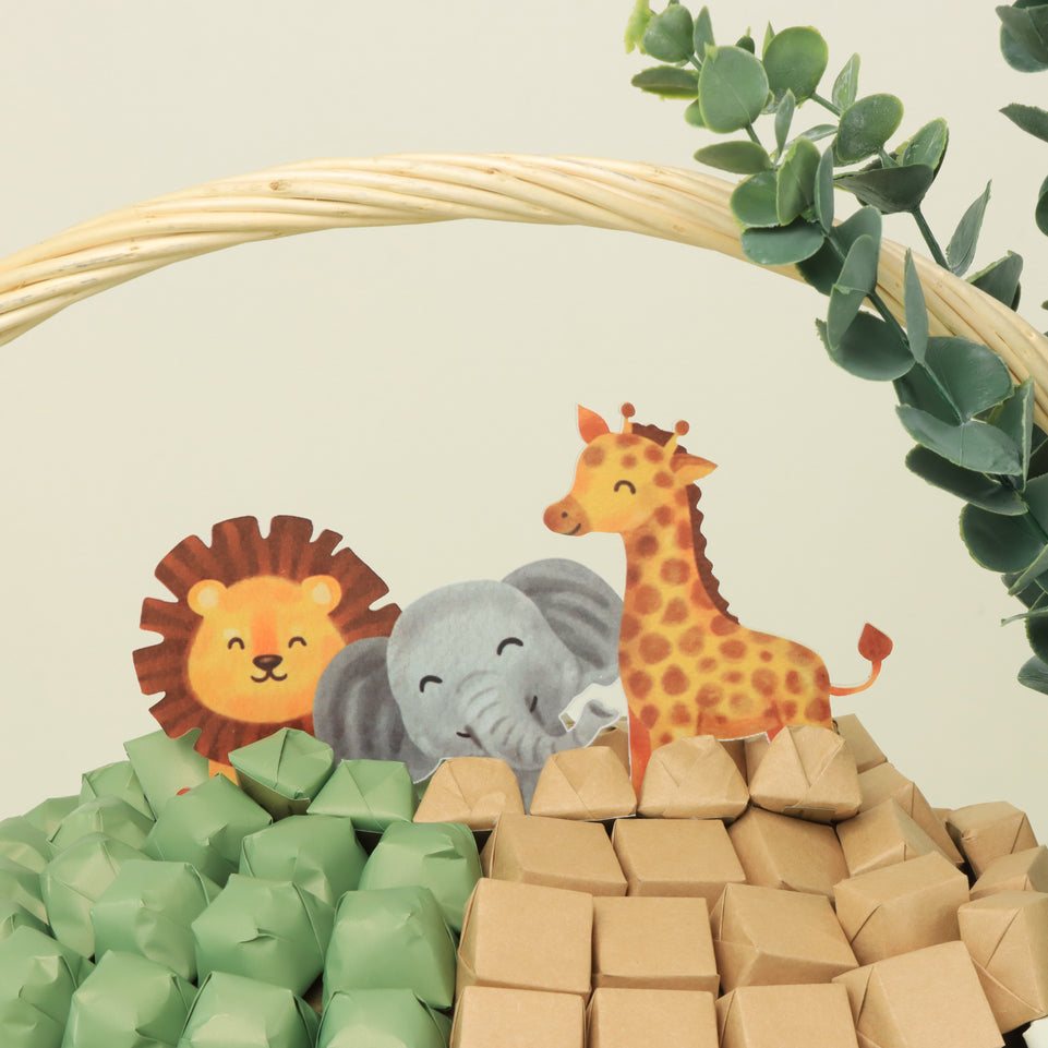 Baby safari theme personalized designed chocolate medium basket