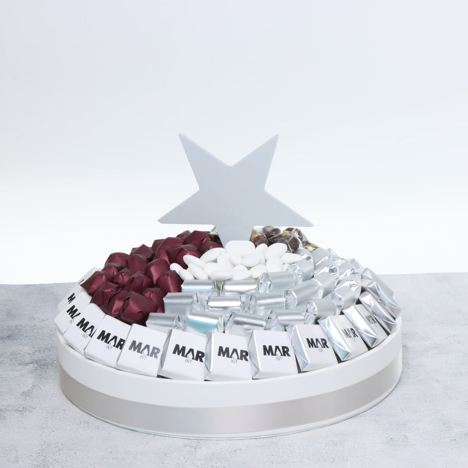 Corporate customized premium chocolate leather round leather tray