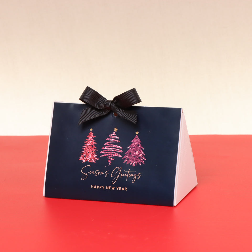 Set of 20 Season's greetings three tree tag designed premium chocolate triangle box giveaway