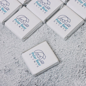 Corporate branded thin loose chocolate