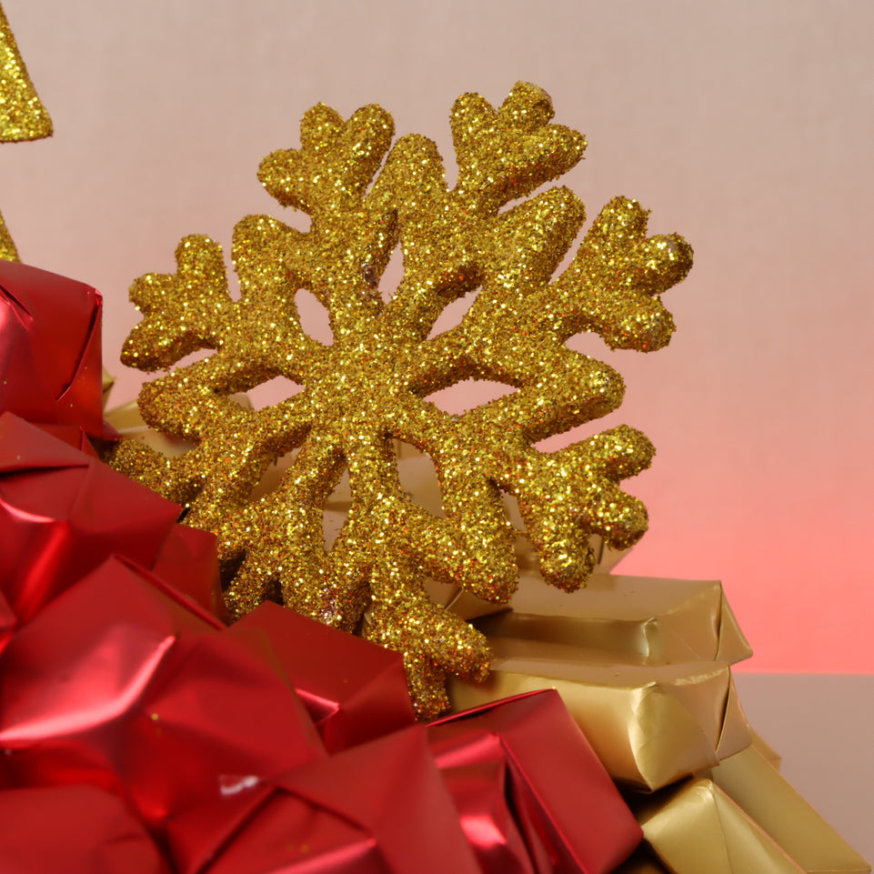 Christmas decorated premium chocolate round leather tray