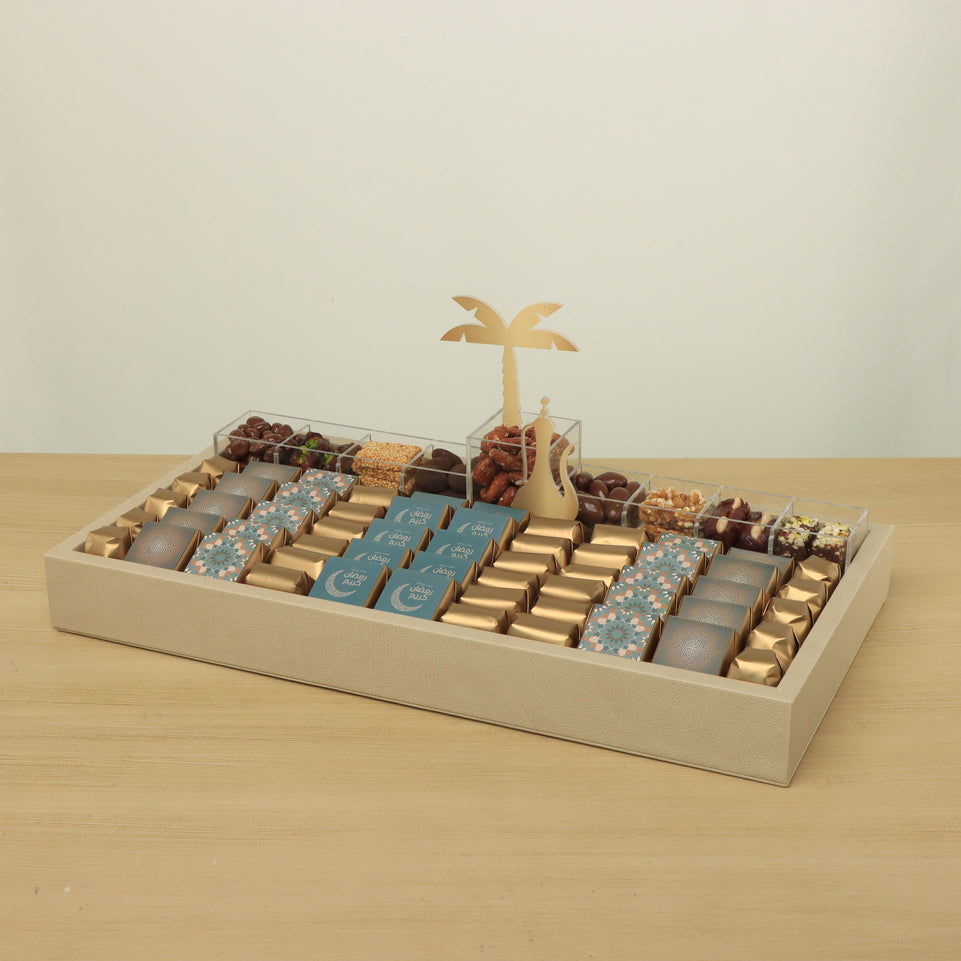 Ramadan Mubarak designed premium chocolate & sweets medium tray