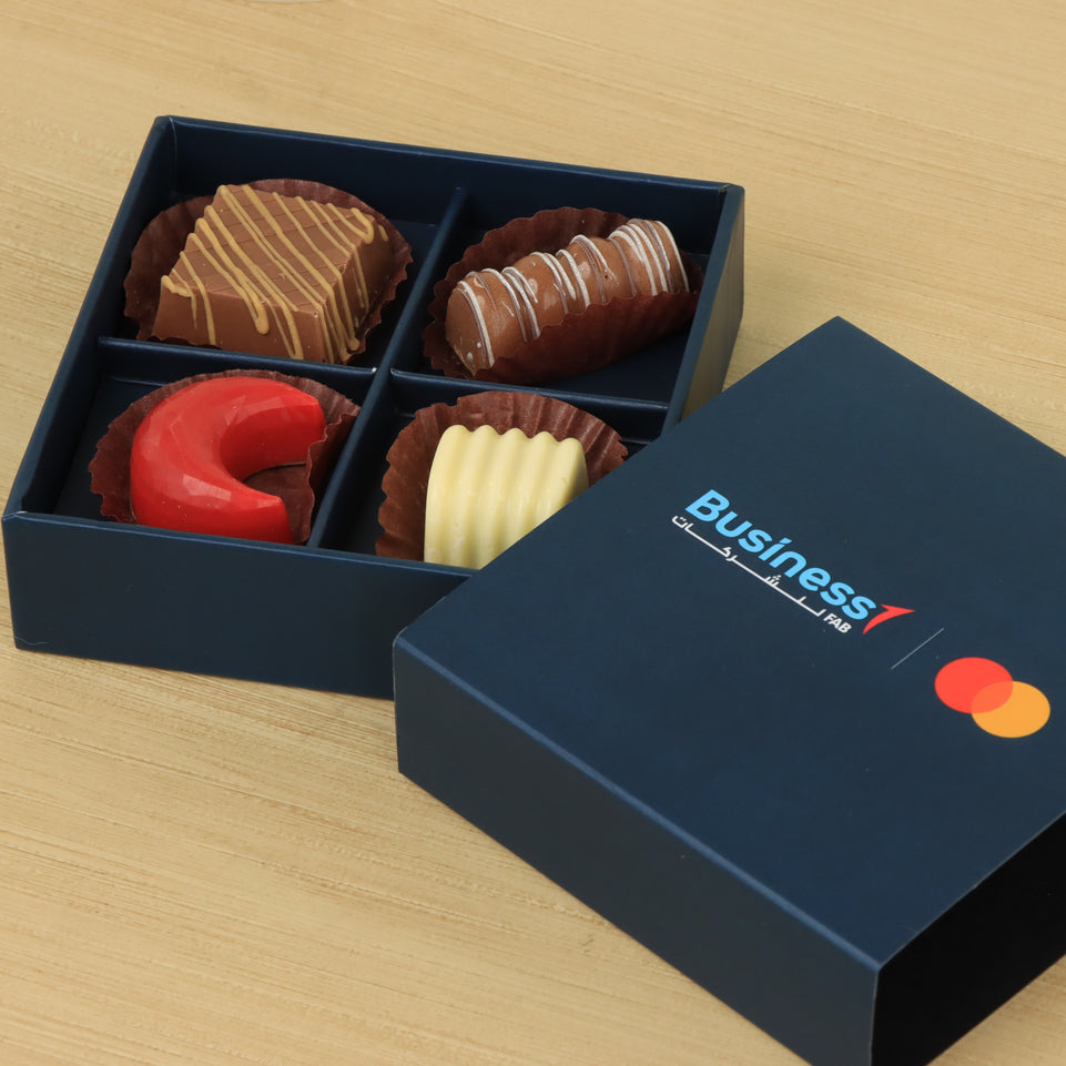 Corporate customized premium chocolate 4P printed hard box