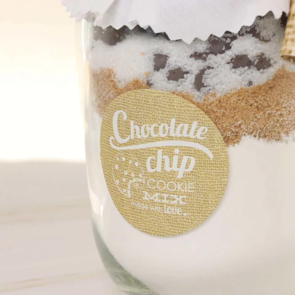 Set of 20 Baby rustic chocolate chip glass jar