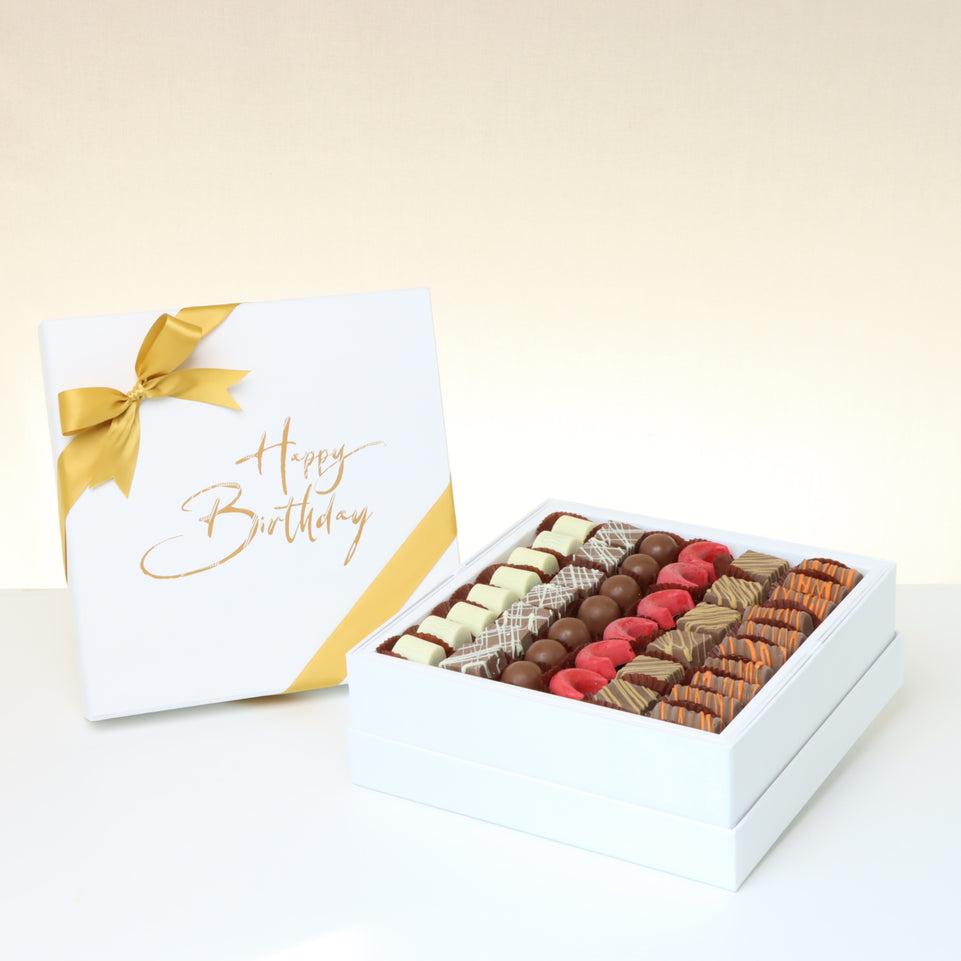 Happy birthday minimalist designed premium chocolate one-layer hard box