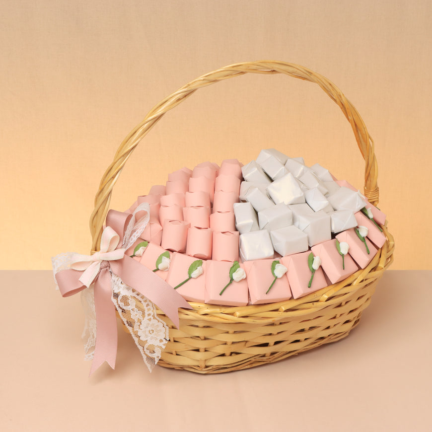 Baby girl flower decorated chocolate medium basket