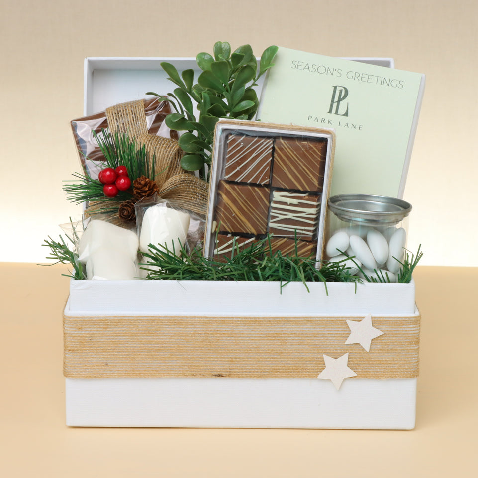 Corporate customized christmas design premium chocolate hamper