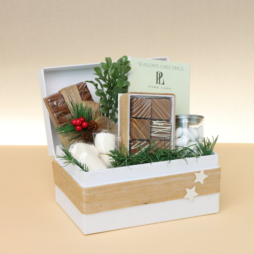 Corporate customized christmas design premium chocolate hamper