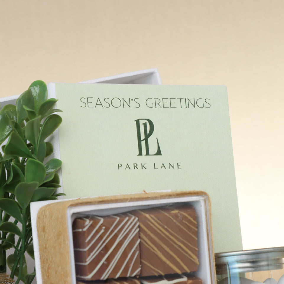 Corporate customized christmas design premium chocolate hamper