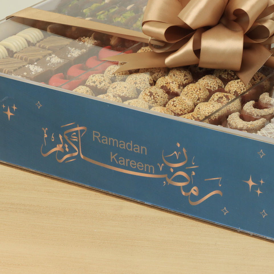 Ramadan Mubarak designed premium chocolate acrylic large tray