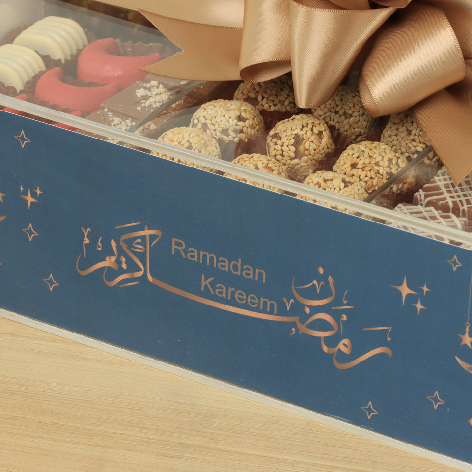 Ramadan Mubarak designed premium chocolate & sweets medium acrylic tray