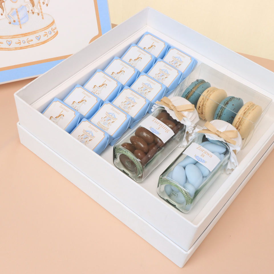 Baby boy carousel designed premium chocolate & sweets hard box