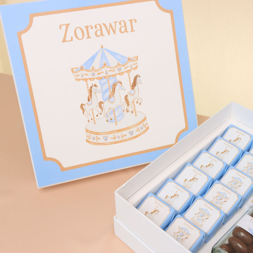Baby boy carousel designed premium chocolate & sweets hard box
