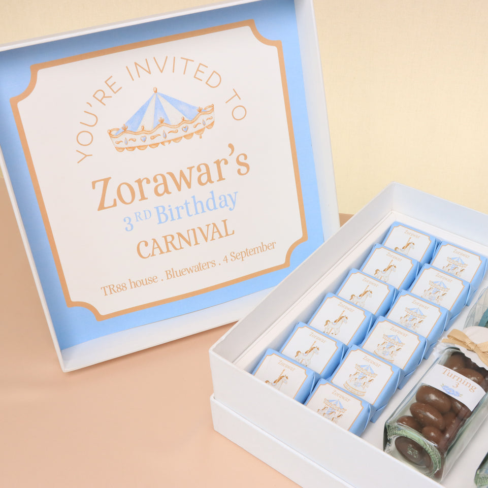 Baby boy carousel designed premium chocolate & sweets hard box