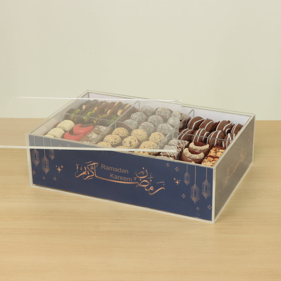 Ramadan Mubarak designed premium chocolate & sweets medium acrylic tray