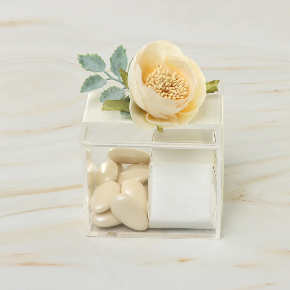 Set of 20 Flower decorated premium chocolate acrylic box giveaway