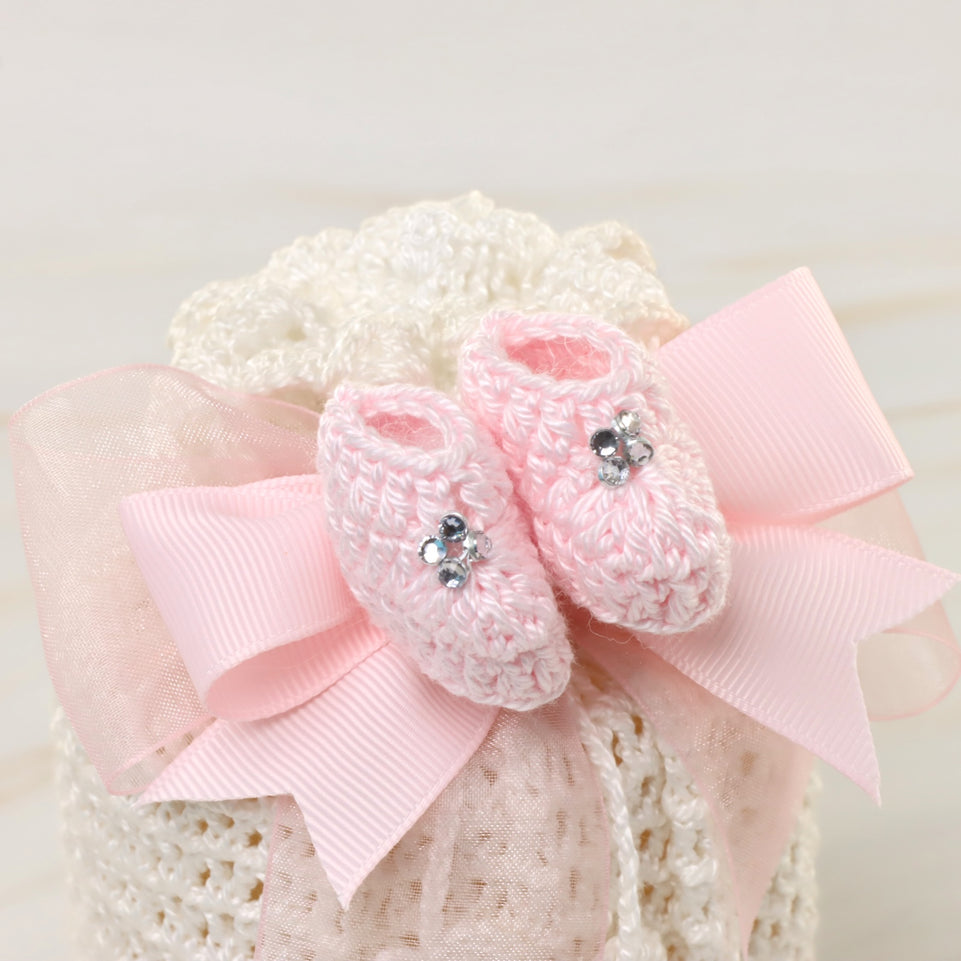 Set of 20 Baby decorated candle crochet bag