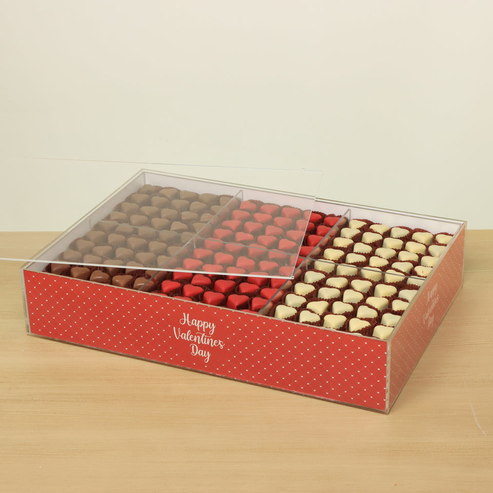 Happy Valentines day designed premium chocolate acrylic tray