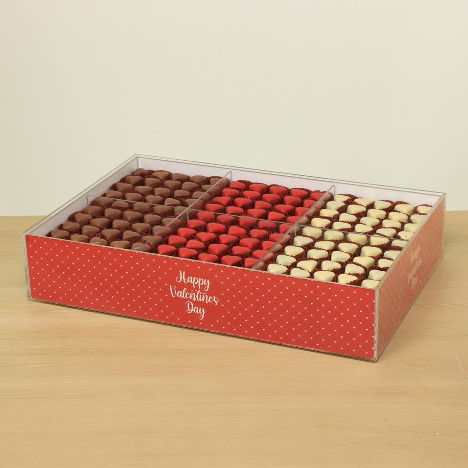 Happy Valentines day designed premium chocolate acrylic tray