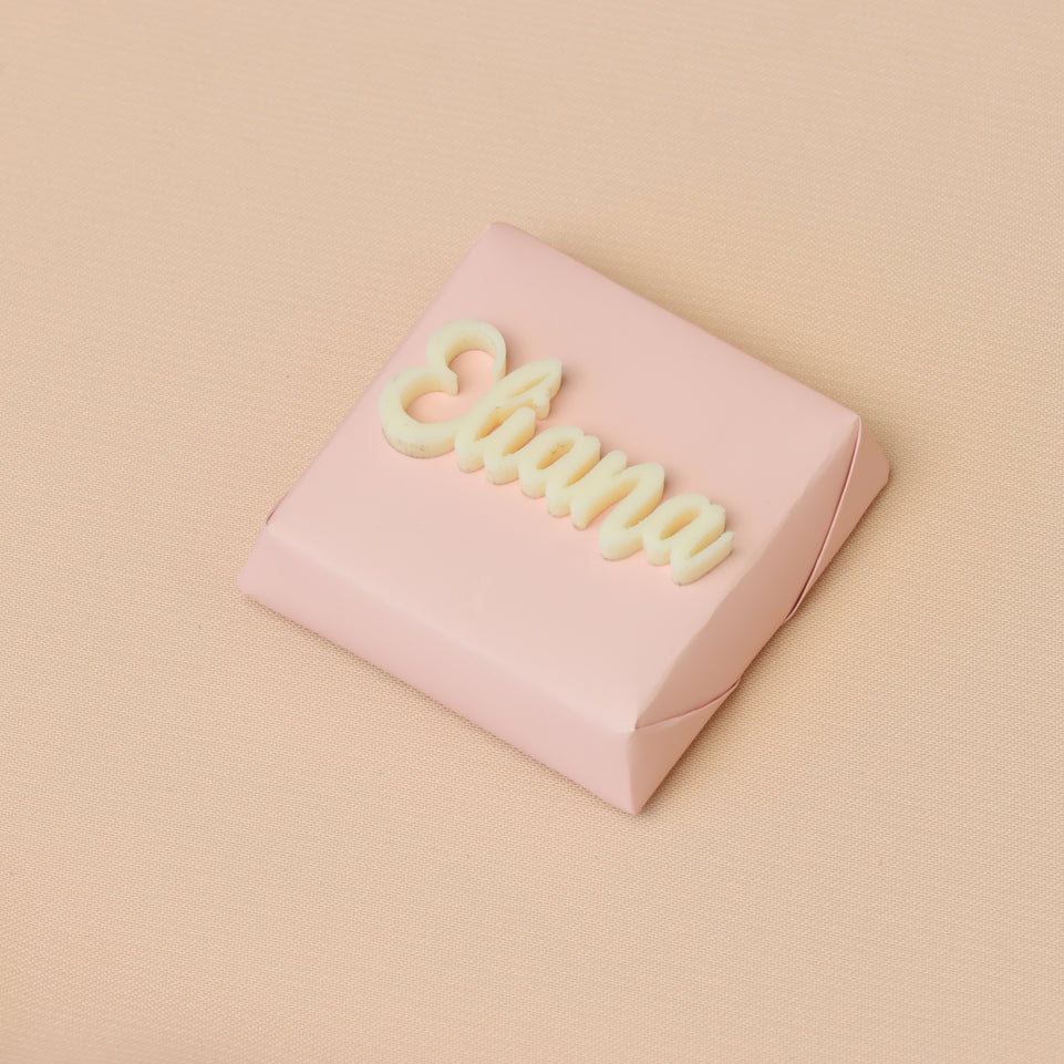 Acrylic name decorated chocolate