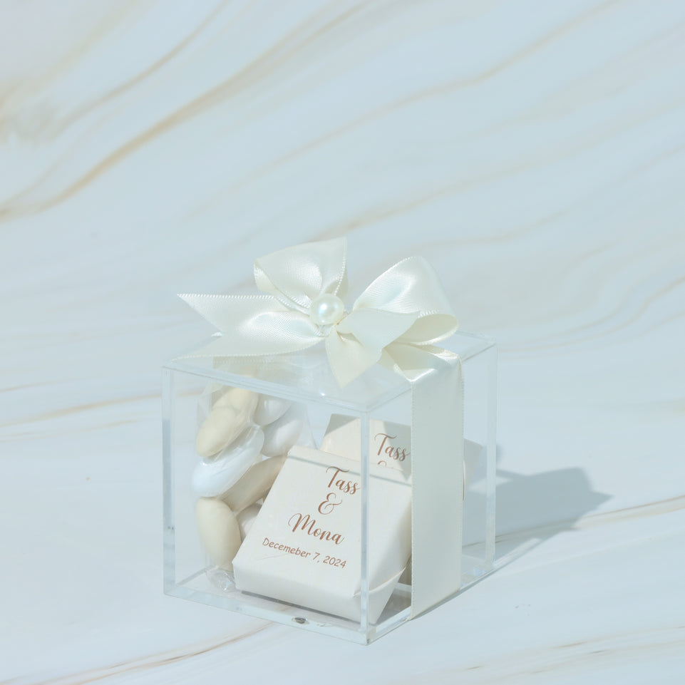 Set of 20 Bridal personalized chocolate acrylic box